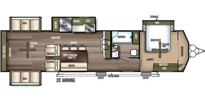 2019 Forest River Salem Villa Estate 395RET floorplan