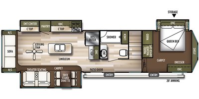 2019 Forest River Wildwood Lodge 42DL floorplan