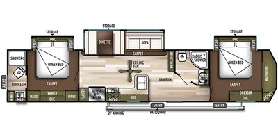 2019 Forest River Wildwood Lodge DLX 4002Q floorplan