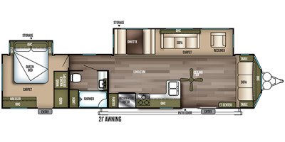 2019 Forest River Salem Villa Classic 39FDEN floorplan