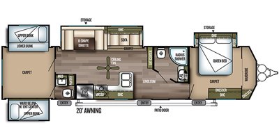 2019 Forest River Salem Villa Classic 402QBQ floorplan