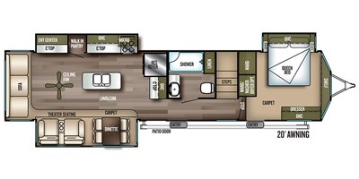 2019 Forest River Salem Villa Estate 42DL floorplan