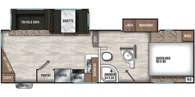 2019 Coachmen Chaparral Lite 25MKS floorplan