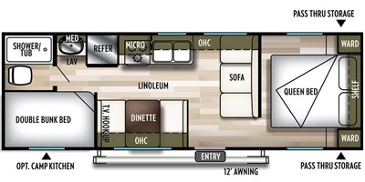 2019 Forest River Wildwood X-Lite 261BHXL floorplan