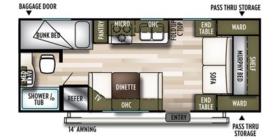 2019 Forest River Wildwood X-Lite 201BHXL floorplan