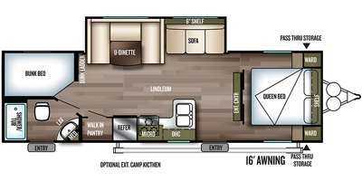 2019 Forest River Salem Cruise Lite 263BHXL floorplan