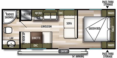 2019 Forest River Wildwood X-Lite 241QBXL floorplan