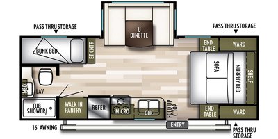 2019 Forest River Wildwood X-Lite 230BHXL floorplan