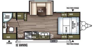 2019 Forest River Wildwood X-Lite 233RBXL floorplan