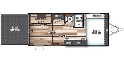 2019 Forest River Wildwood FSX 180RT floorplan