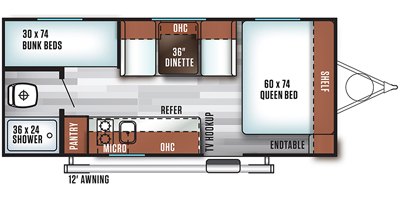 2019 Forest River Wildwood FSX 197BH floorplan