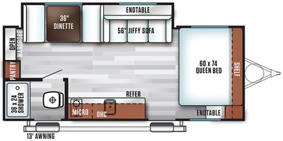 2019 Forest River Salem FSX 190SS floorplan