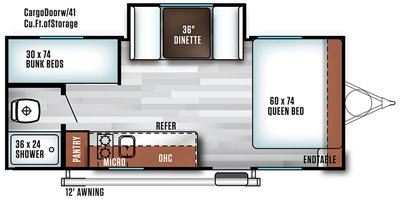 2019 Forest River Wildwood FSX 207BH floorplan