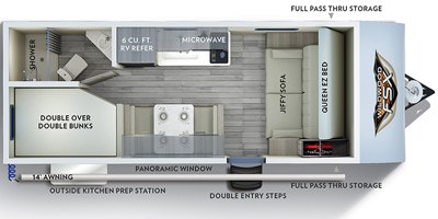 2019 Forest River Wildwood FSX 179DBK floorplan