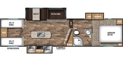 2019 Shasta Phoenix Lite 29BH floorplan