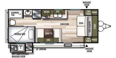 2019 Forest River Salem Cruise Lite 19DBXL floorplan