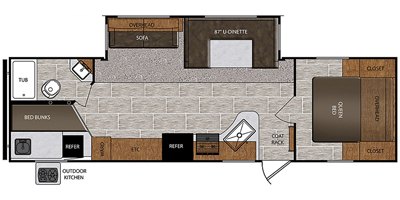 2019 Prime Time Manufacturing Avenger ATI 27DBS floorplan