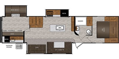 2019 Prime Time Manufacturing Avenger 32QBI floorplan