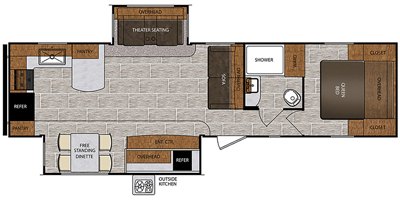 2019 Prime Time Manufacturing Avenger 31RKD floorplan