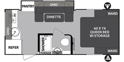 2019 Forest River r-pod RP-195 floorplan