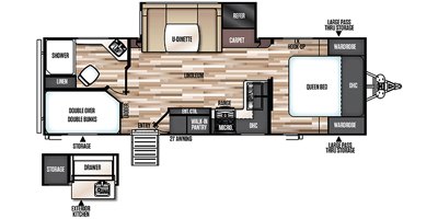 2019 Forest River Salem Hemisphere Hyper Lyte 23BHHL floorplan