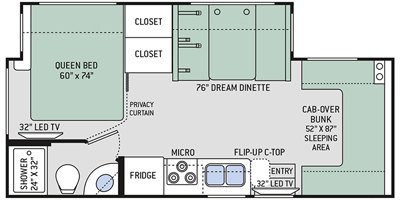 2019 Thor Motor Coach Freedom Elite 24FE floorplan