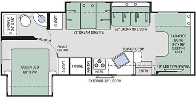 2019 Thor Motor Coach Freedom Elite 28FE floorplan