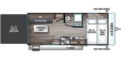 2019 Forest River Ozark 1700TH floorplan