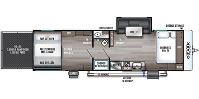 2019 Forest River Ozark 2700TH floorplan