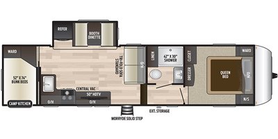 2019 Keystone Hideout (All Regions) 295BHS floorplan