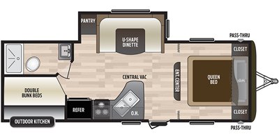 2019 Keystone Hideout LHS (West) 245LHSWE floorplan