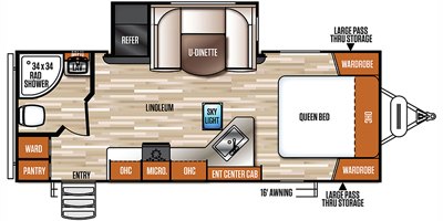 2019 Forest River Vibe West Coast 22RB floorplan