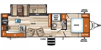 2019 Forest River Vibe West Coast 26RK floorplan