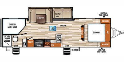 2019 Forest River Vibe West Coast 26BH floorplan