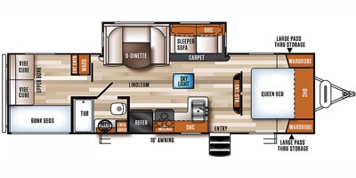 2019 Forest River Vibe West Coast 28QB floorplan