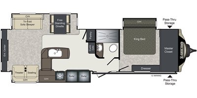 2019 Keystone Laredo 334RE floorplan