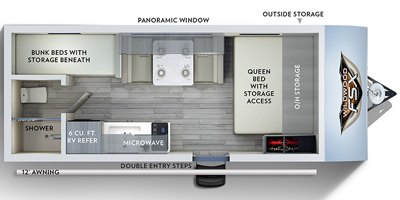 2019 Forest River Wildwood FSX 177BH floorplan