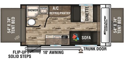 2019 KZ Escape E160RBT floorplan