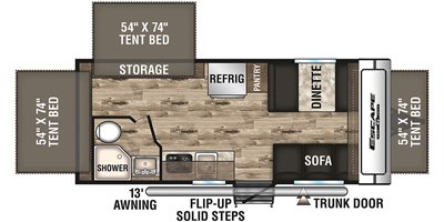 2019 KZ Escape E180RBT floorplan