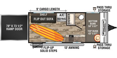 2019 KZ Escape E180TH floorplan