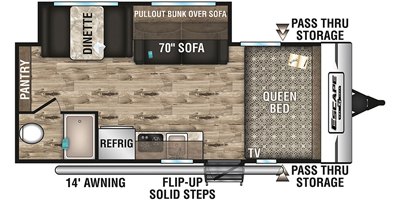 2019 KZ Escape E191SS floorplan