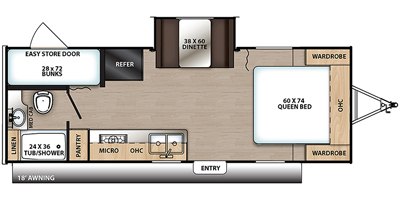 2019 Coachmen Catalina Summit Series 212BHS floorplan