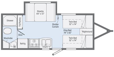 2020 Winnebago Micro Minnie 2108TB floorplan