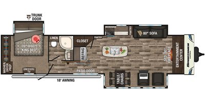 2019 KZ Sportsmen Destination 363FL floorplan