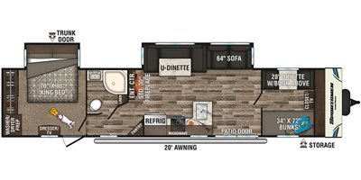 2019 KZ Sportsmen Destination 362BH floorplan