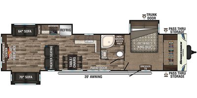 2019 KZ Sportsmen Destination 363RL floorplan