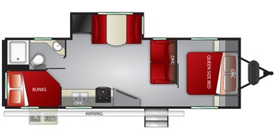 2019 Cruiser RV Fun Finder Extreme Lite 26DB floorplan
