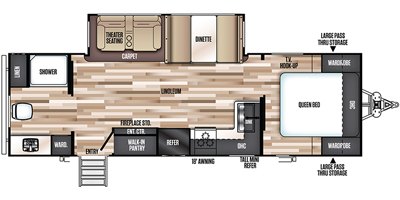 2019 Forest River Wildwood Heritage Glen Hyper Lyte 25RBHL floorplan