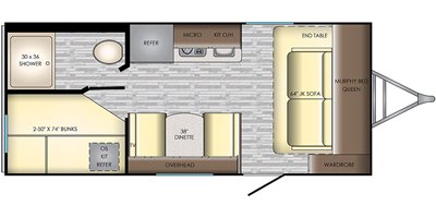 2019 CrossRoads Sunset Trail Super Lite SS186BH floorplan