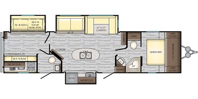 2019 CrossRoads Volante Travel Trailer VL33BH floorplan